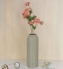 Green Ceramic Cylindrical Vases Set of 1