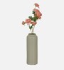 Green Ceramic Cylindrical Vases Set of 1