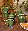 150 ML Green Ceramic Cups Set of 6