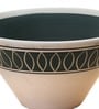Merca 560ml White & Green Ceramic (Set of 2) Dinner Bowl