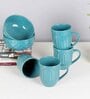 Green Ceramic Mug & Bowl Combo Set of 6