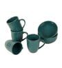 Green Ceramic Mug & Bowl Combo Set of 6