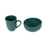 Green Ceramic Mug & Bowl Combo Set of 6