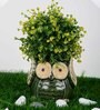 Green Ceramic Owl Shape Flower Pot
