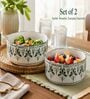 Green Ceramic Serving Bowl Set of 2 (600 ML)