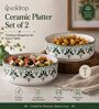 Green Ceramic Serving Bowl Set of 2 (600 ML)