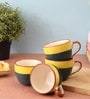 150 ML Green Ceramic Cups Set of 4