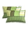 Green Checkered 144 TC Microfiber Double Sized Bedsheet With 2 Pillow Covers