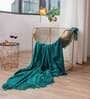 Green Solid Chenille 50x60 Inches Sofa Throw