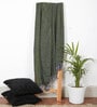 Green Chenille Plain Solid Pattern 60 X 50 Inch Throw
