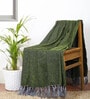 Green Chenille Plain Solid Pattern 60 X 50 Inch Throw