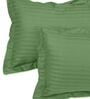 Green 210TC Cotton stripe 1 Super King Bedsheet with 2 Pillow Covers