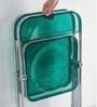 Green Colour Acrylic Finish Folding Ether Chair