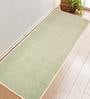 Green Cotton 71 x 24 Inches Machine Made Floor Runner