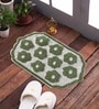 Green Cotton 16X24 Inches Anti-Skid Bath Mat