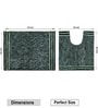 Green Cotton 20X30 Inches Anti-Skid Bath Mat Set Of 2