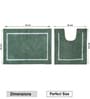 Green Cotton 20X30 Inches Anti-Skid Bath Mat Set Of 2