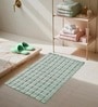 Green Cotton 21X37 Inches Anti-Skid Bath Mat