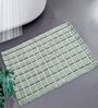 Green Cotton 21X37 Inches Anti-Skid Bath Mat