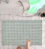 Green Cotton 21X37 Inches Anti-Skid Bath Mat