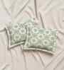 Green Cotton 27x18 Inches Pillow Covers (Set of 2)