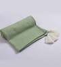 Green Solid Cotton 60x50 Inches Sofa Throw