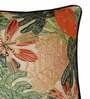 Green Cotton Floral 18 x 18 Inches Cushion Cover (Set Of 2)