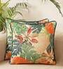 Green Cotton Floral 18 x 18 Inches Cushion Cover (Set Of 2)