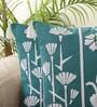 Green & White Floral Cotton 18 x 18 Inches Cushion Covers (Set of 2)