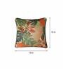 Green Cotton Floral 18 x 18 Inches Cushion Cover (Set Of 2)
