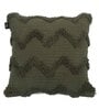Green Woven Zig Zag Cotton 16 x 16 Inches Cushion Covers (Set of 2)
