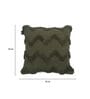 Green Woven Zig Zag Cotton 16 x 16 Inches Cushion Covers (Set of 2)