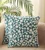 Green Woven Cotton 18 x 18 Inches Cushion Covers (Set of 2)