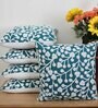 Green Cotton Abstract 18x18 inches Cushion Covers (Set of 5)