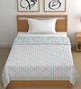 Green Cotton Floral 500 GSM Single Bed Comforter