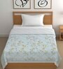 Green Cotton Floral 500 GSM Single Bed Comforter