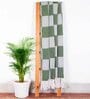 Green Cotton And Chenille Checkered 50X60 Inches Throw