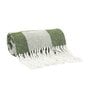 Green Cotton And Chenille Checkered 50X60 Inches Throw