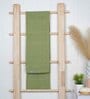 Green Aloevera Double Cloth Striped 300 GSM Bath Towel