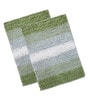 Green Geometric Cotton 16x20 Inches AntiSkid Bath Mat (Set of 2)