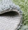 Green Geometric Cotton 16x24 Inches AntiSkid Bath Mat (Set of 2)
