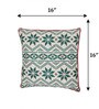 Green Traditional Cotton Blend 16 x 16 Inches Cushion Cover