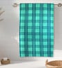 Green Cotton Checkered 215 GSM Bath Towel (1Pc)