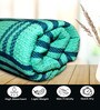 Green Cotton Checkered 215 GSM Bath Towels Pack of 2