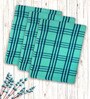 Green Cotton Checkered 215 GSM Bath Towels Pack of 3