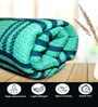 Green Cotton Checkered 215 GSM Bath Towels Pack of 4