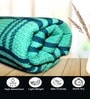 Green Cotton Checkered 215 GSM Bath Towels Pack of 5