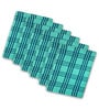 Green Cotton Checkered 215 GSM Bath Towels Pack of 6