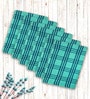 Green Cotton Checkered 215 GSM Bath Towels Pack of 6