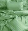 Green Cotton 210TC Striped Set of 2 Pillow Covers